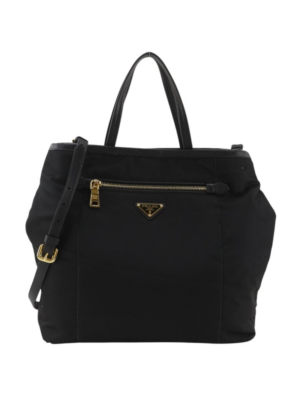 Prada 2-Way Shoulder Bag Nylon Leather Nero Black